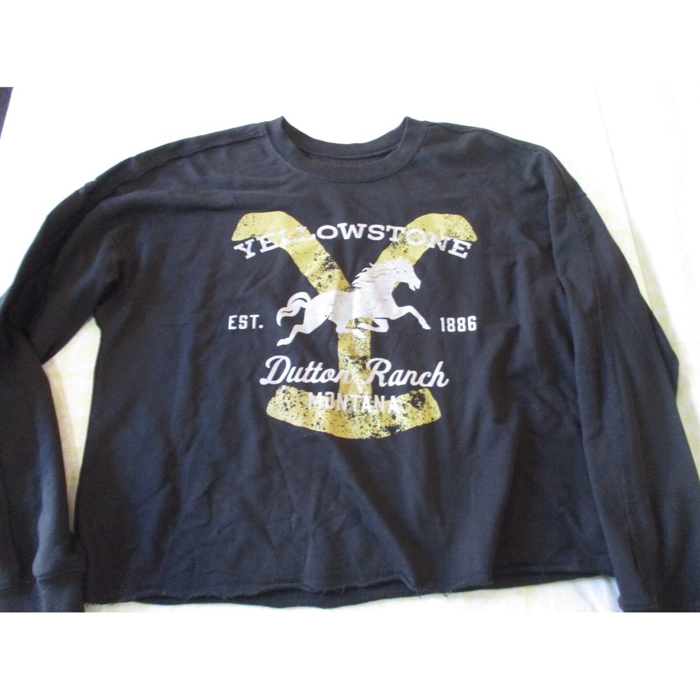 Yellowstone Dutton Ranch Sweatshirt Lightweight Women's Size Medium Black Gold